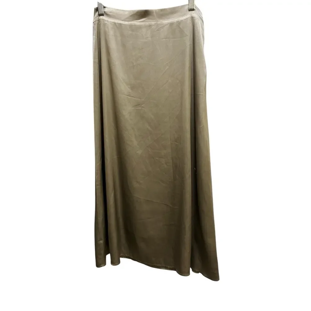 Double Zero High-Waisted Satin Straight Maxi Slip Skirt Size M